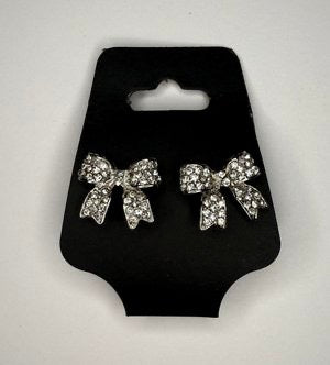 rhinestone bow earring