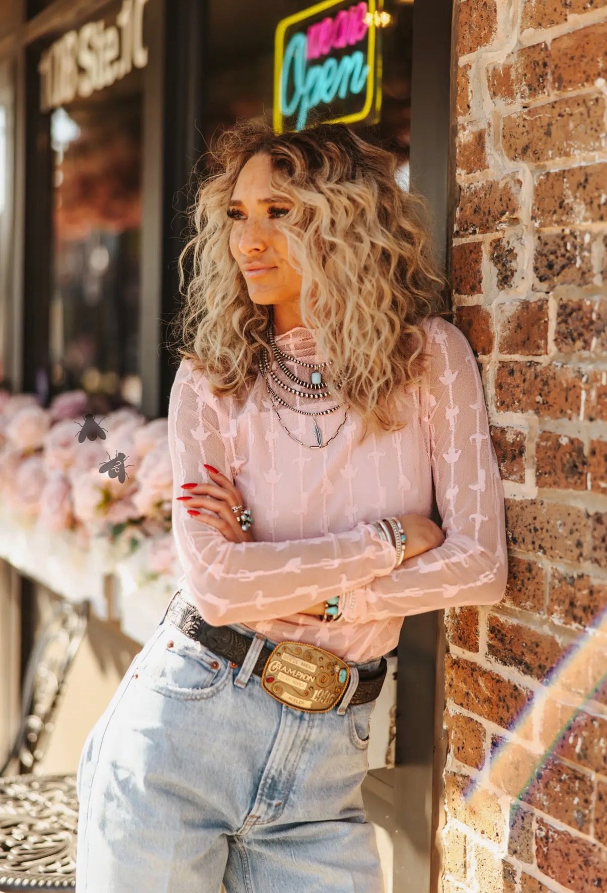 lariat lace long sleeve