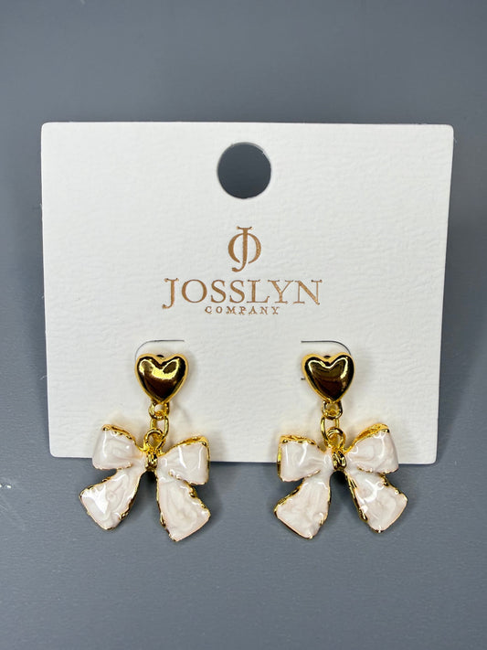 Bow drop earrings