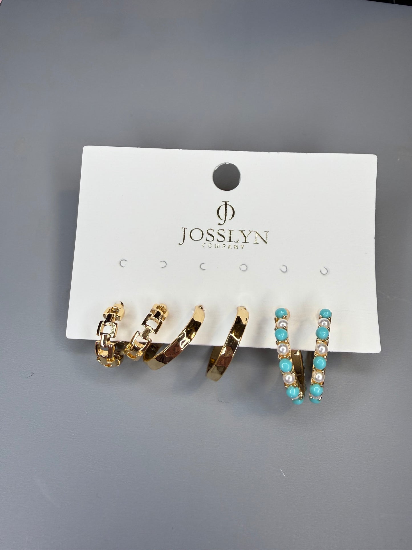 Turquoise + Gold Earring Set