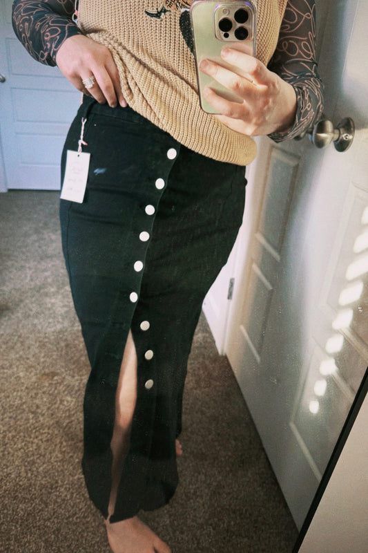 danielle denim button skirt