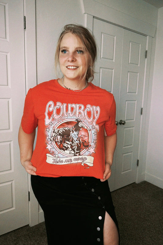 cowboy take me away tee