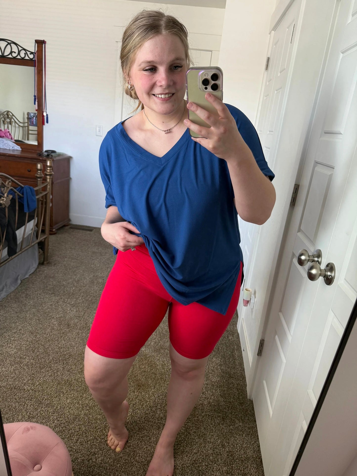 ruby red biker short