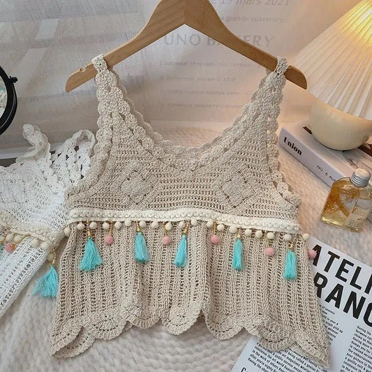 betty knitted beaded tank