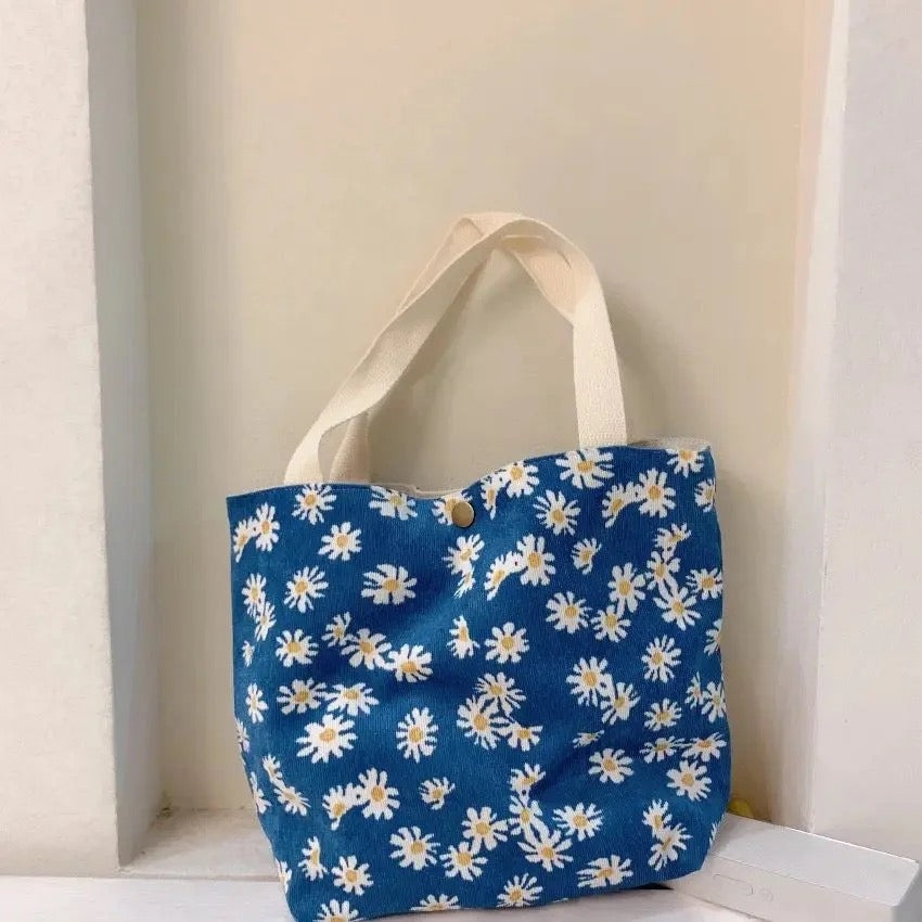 vintage flower tote bag