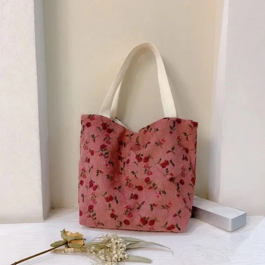 vintage flower tote bag