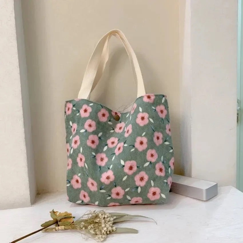 vintage flower tote bag