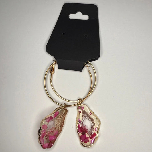 pink geode earrings