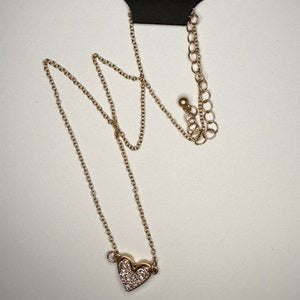dainty heart gold necklace
