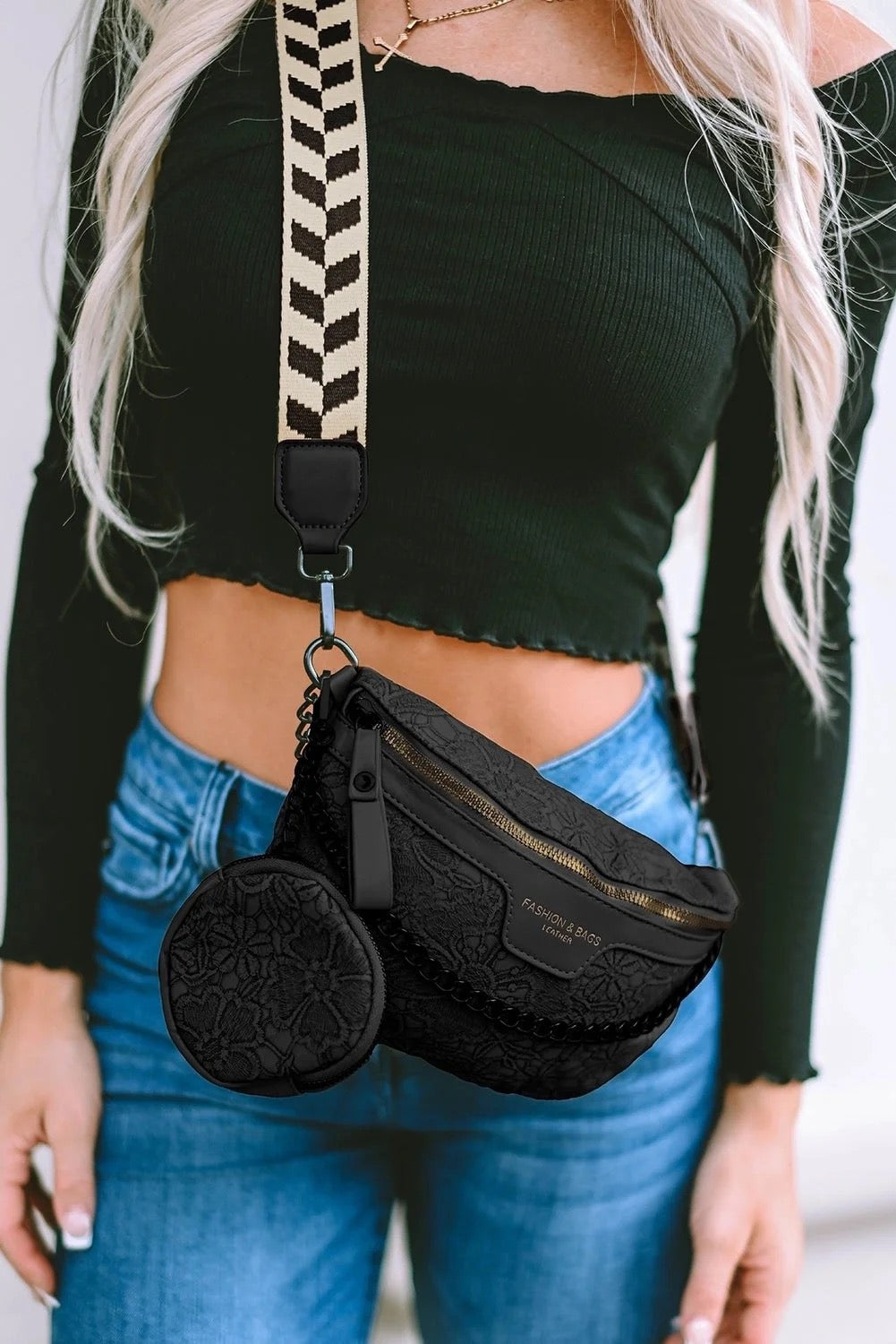 blake black shoulder bag with coin purse